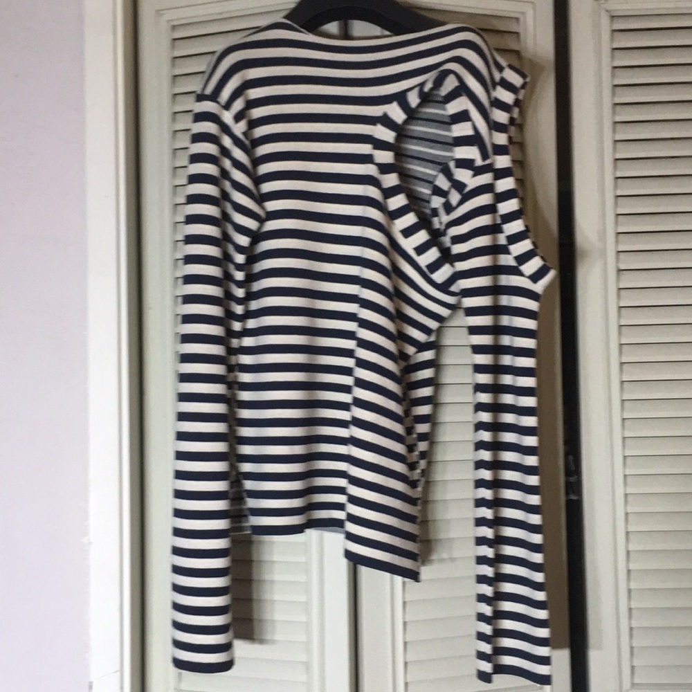 Old Céline stripe long sleeve top with cutouts